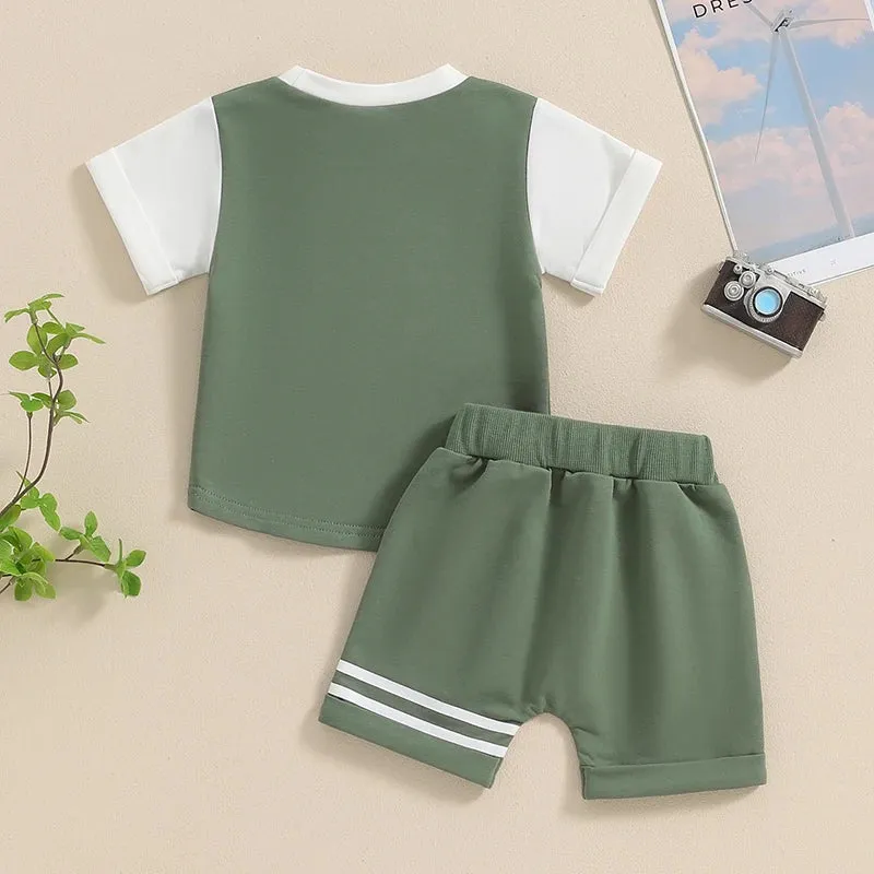 2PCS Baby Boy Short Sleeve Clothing Set
