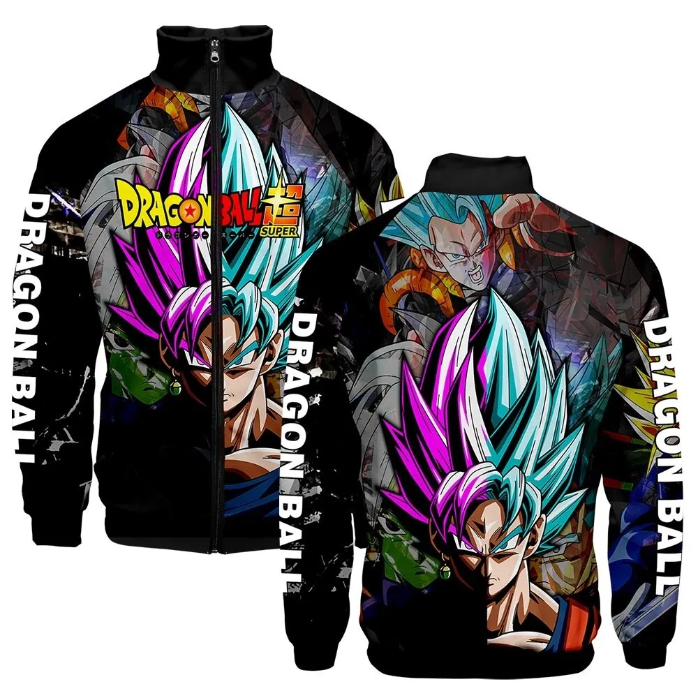 Anime Goku Jacket Stand Collar Clothes Men Boy 3D Hip Hop Clothes Personality Goku Zipper Jacket Men
