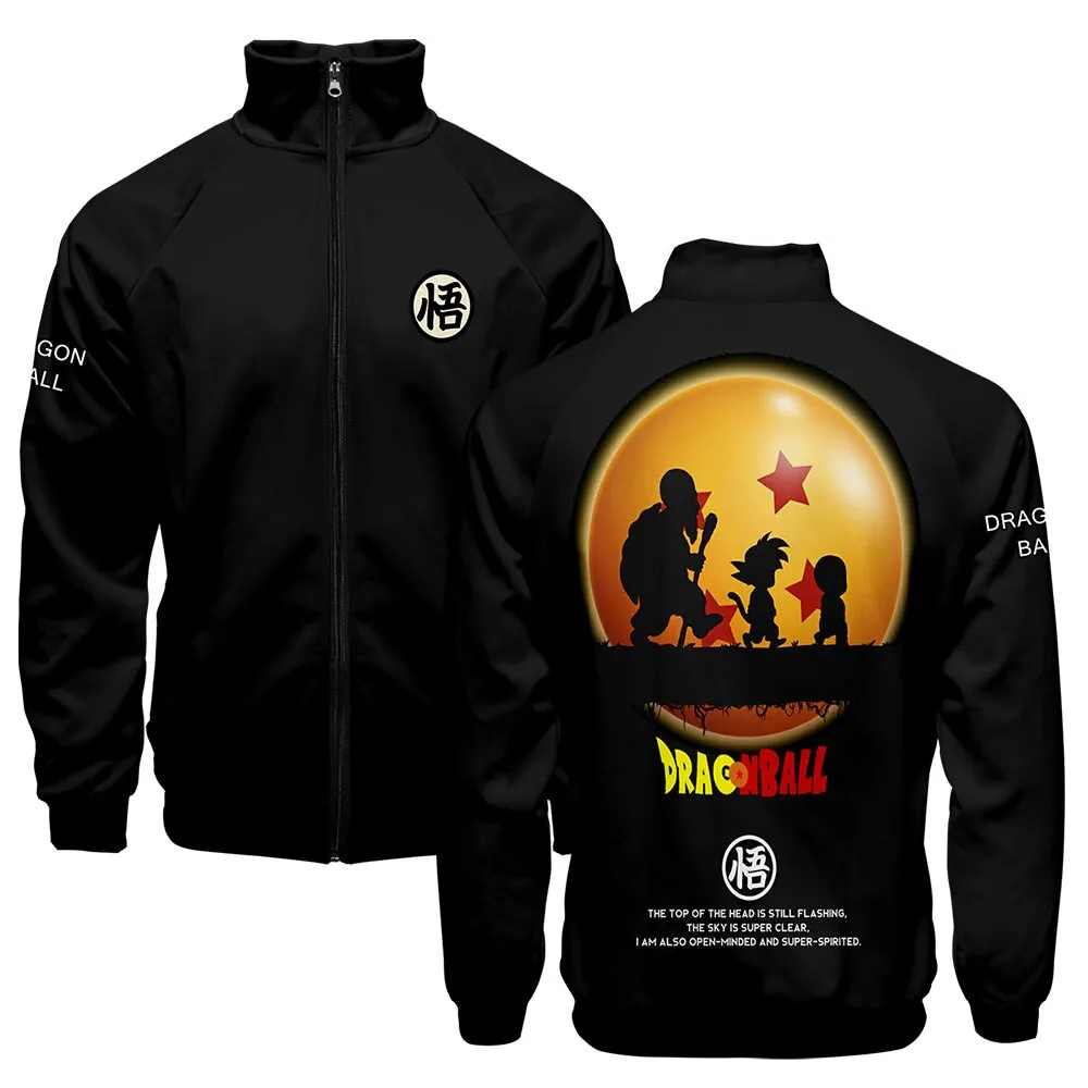 Anime Goku Jacket Stand Collar Clothes Men Boy 3D Hip Hop Clothes Personality Goku Zipper Jacket Men