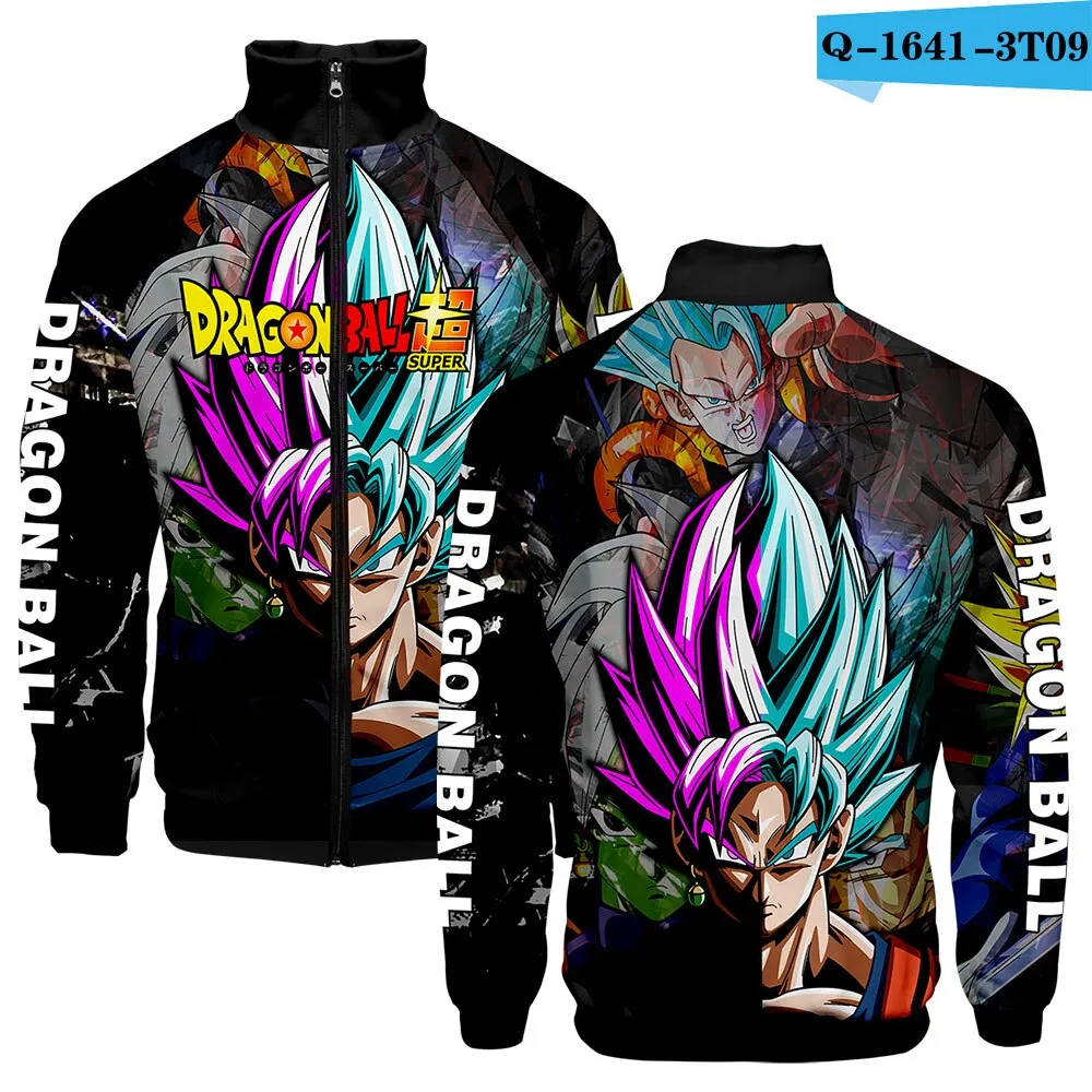 Anime Goku Jacket Stand Collar Clothes Men Boy 3D Hip Hop Clothes Personality Goku Zipper Jacket Men