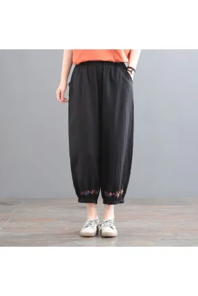Dark Cottagecore Solid Color Harem Pants