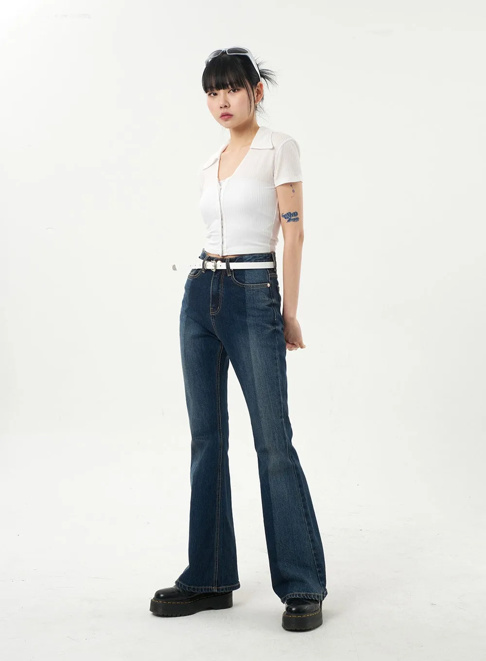 Dark Wash Bootcut Jeans CA328