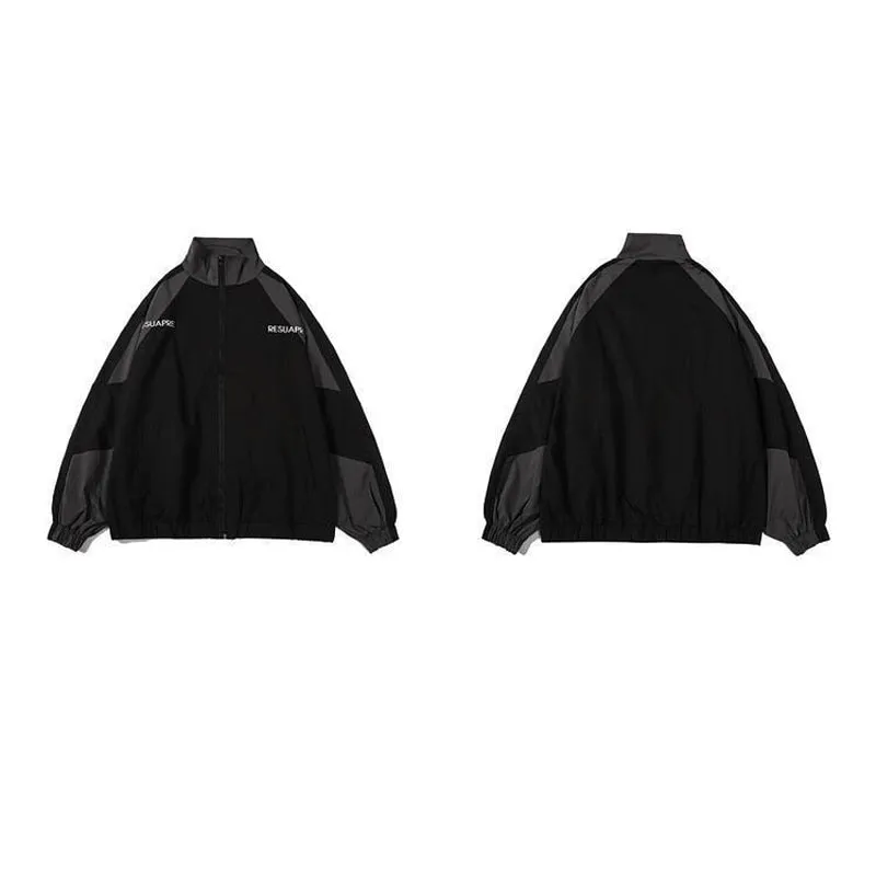 Deeptown Vintage Women Jackets Hip Hop Style Japanese Fashion Harajuku Patchwork Windbreak Streetwear