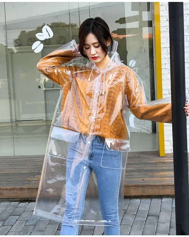 Fashion transparent raincoat adult