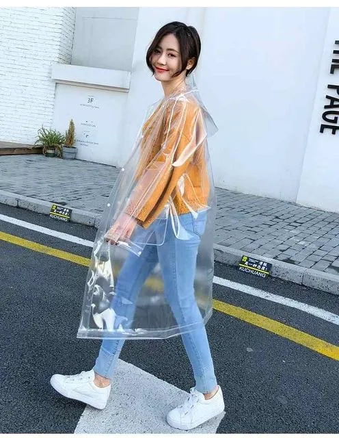 Fashion transparent raincoat adult