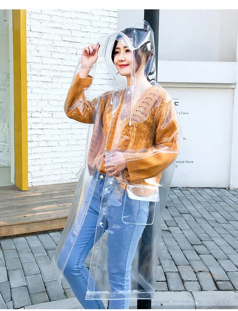 Fashion transparent raincoat adult