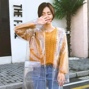 Fashion transparent raincoat adult