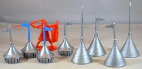 Marx Medieval Castle Turret Tops with Flags