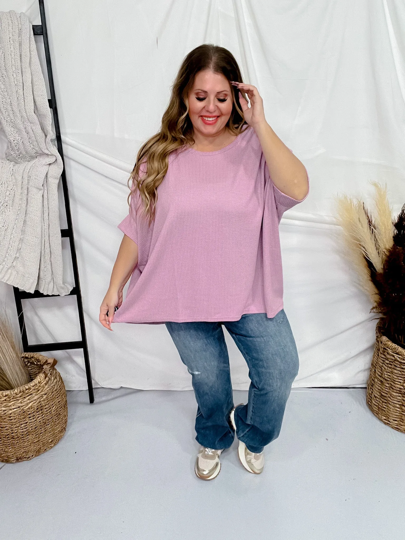 Mauve Dolman Sleeve Thermal Top FINAL SALE