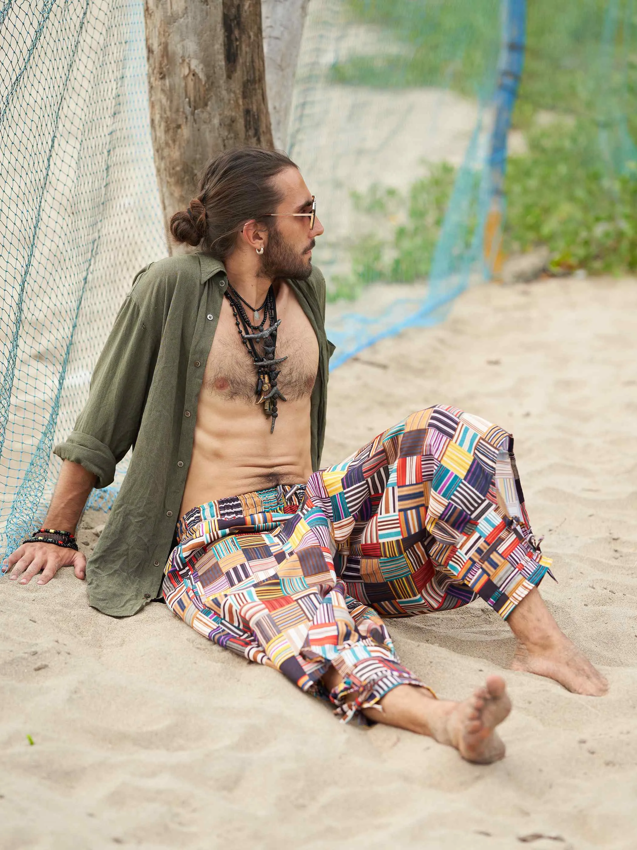 Men's Geometric Genie Bohemian Hippy Balloon Harem Pants For Dance Yoga Travel
