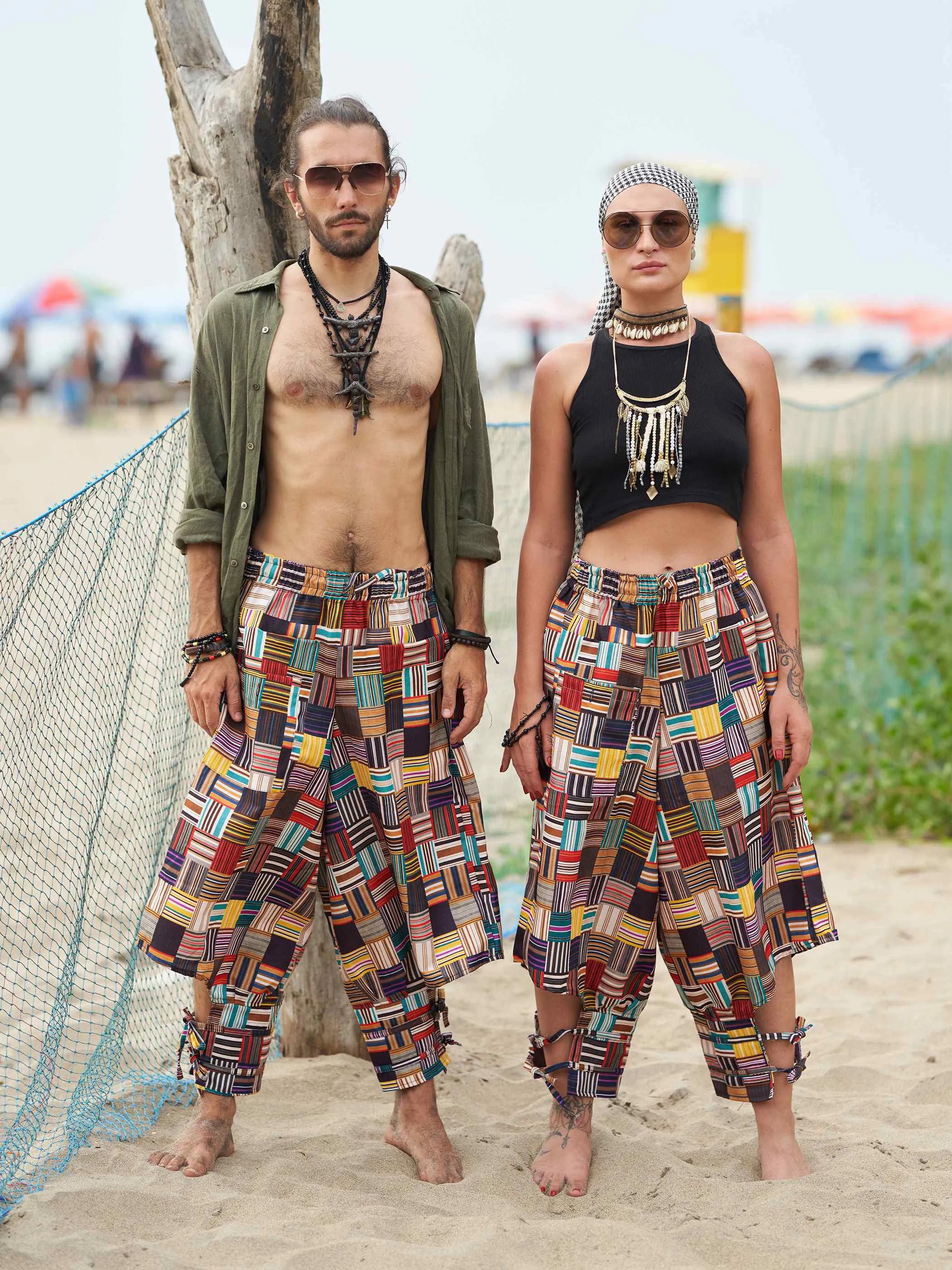 Men's Geometric Genie Bohemian Hippy Balloon Harem Pants For Dance Yoga Travel