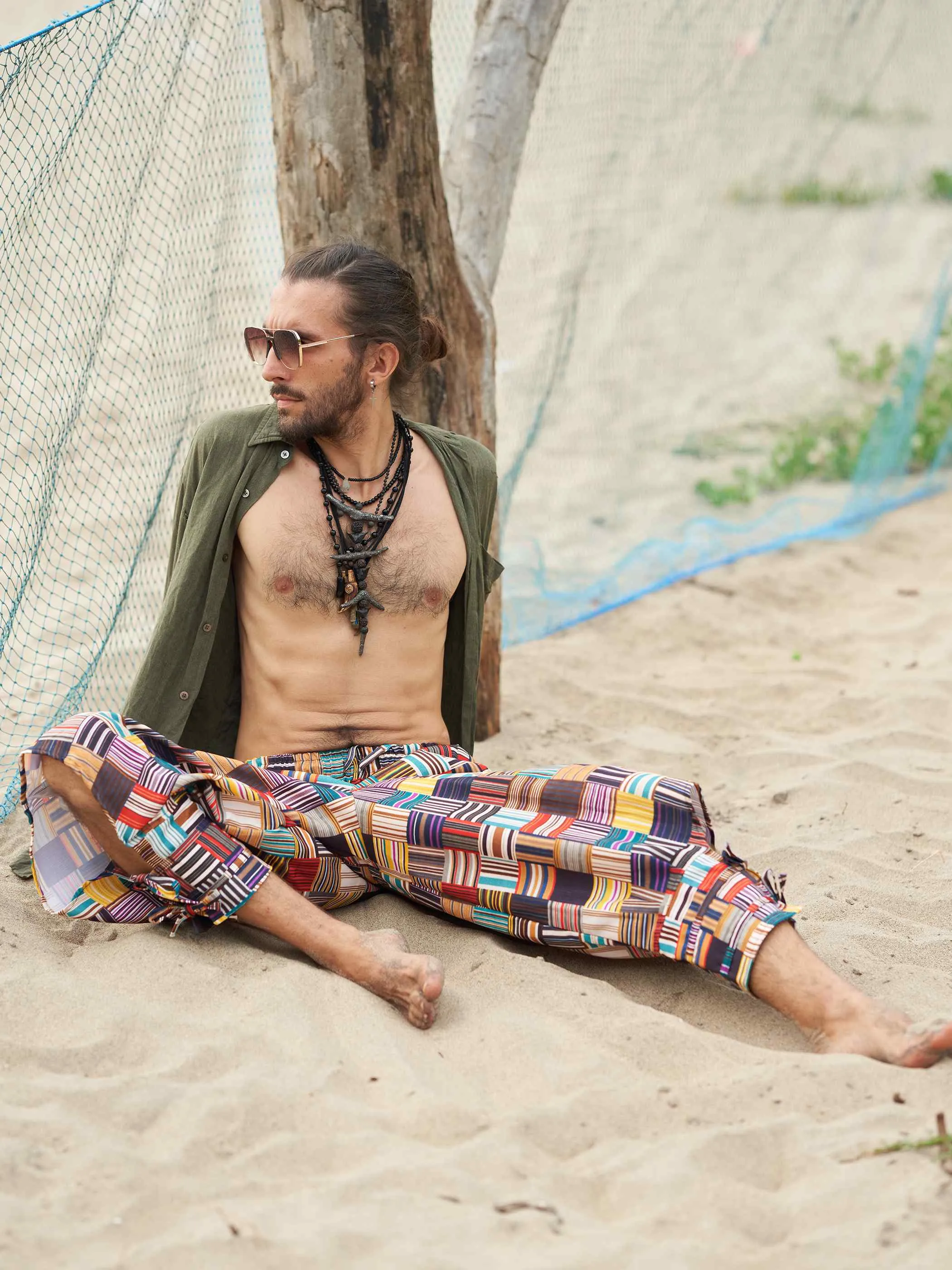 Men's Geometric Genie Bohemian Hippy Balloon Harem Pants For Dance Yoga Travel
