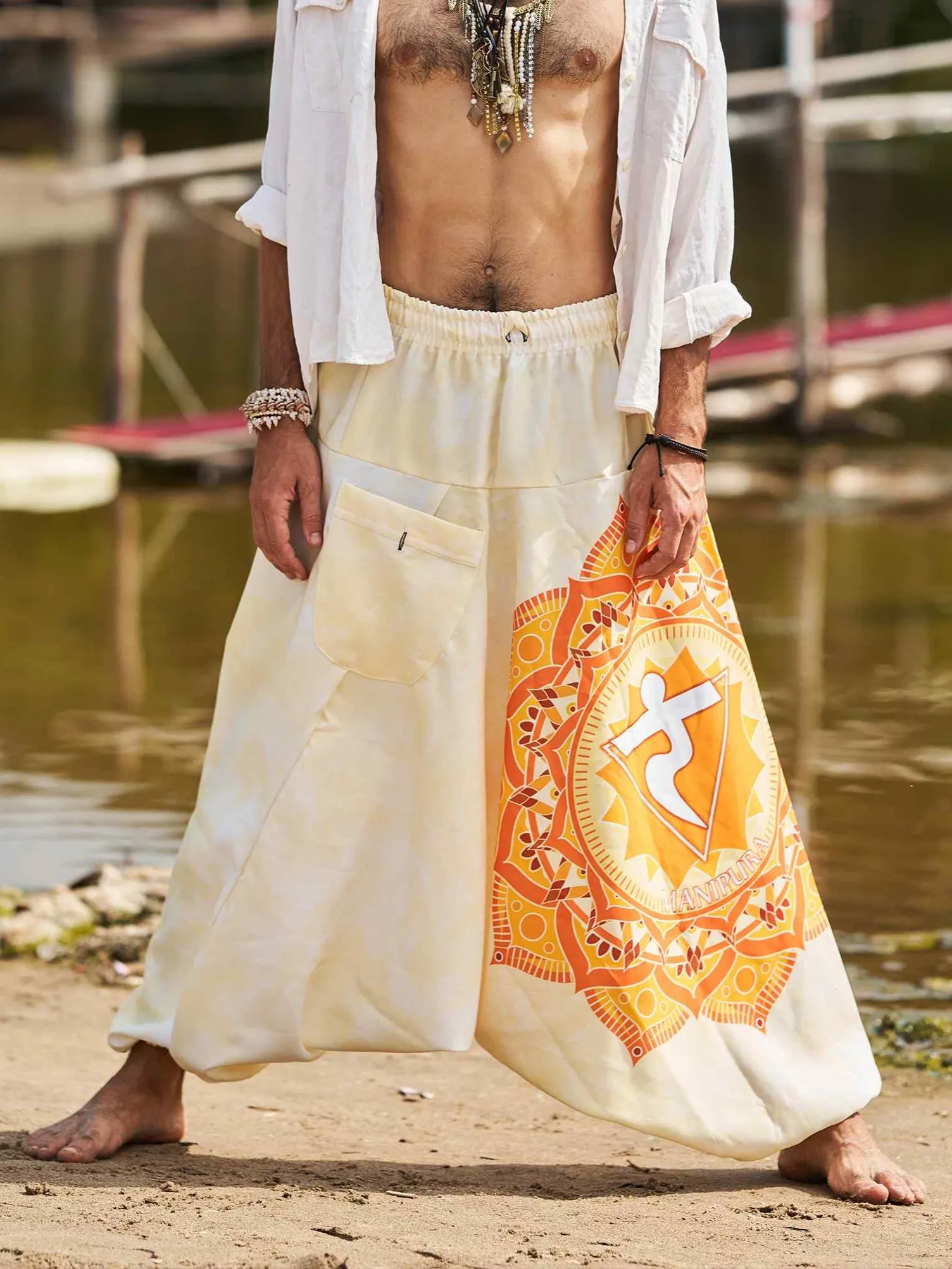 Men's Mandala Print Dhoti Balloon Harem Pants For Travel Yoga Dance