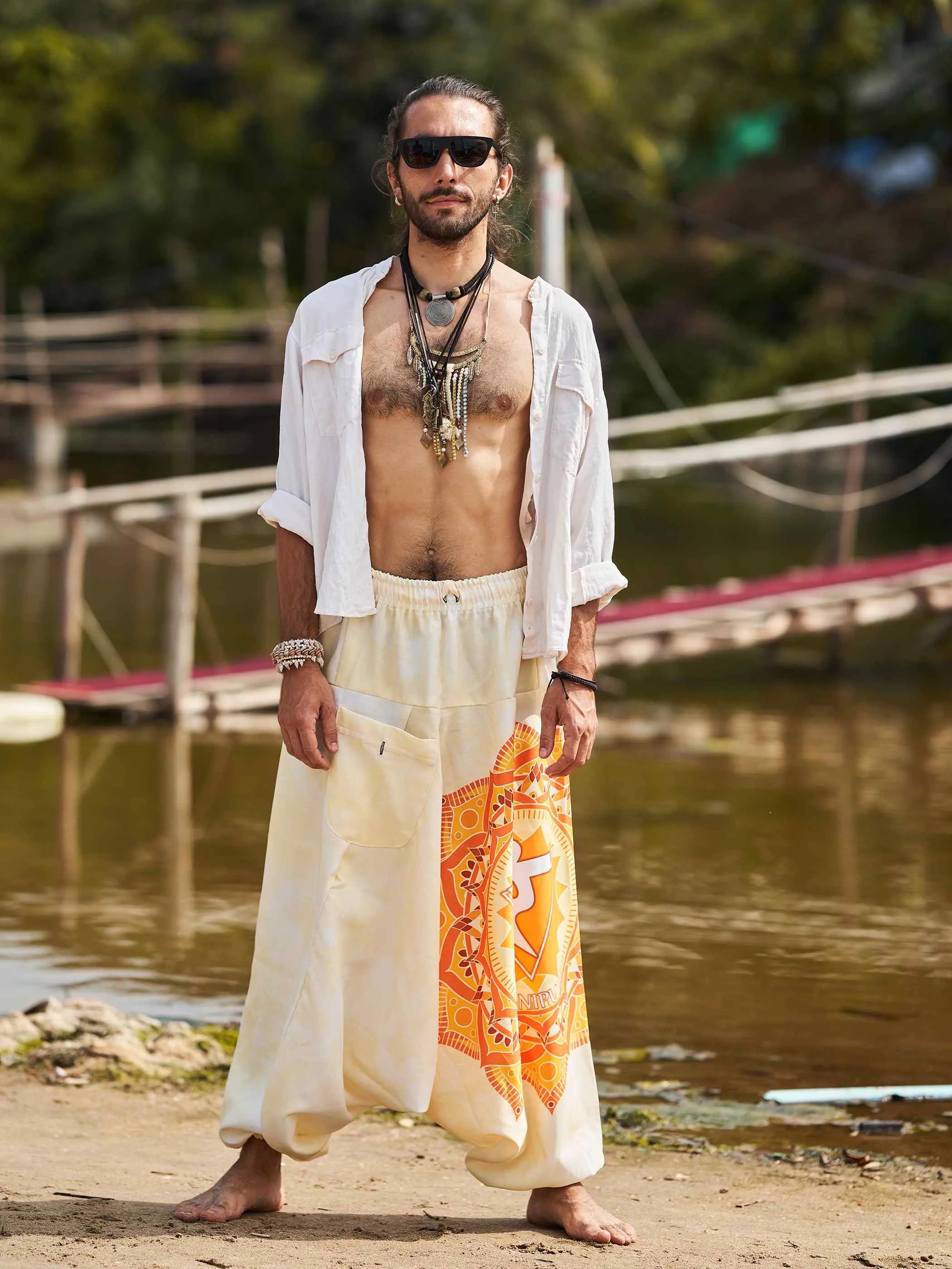 Men's Mandala Print Dhoti Balloon Harem Pants For Travel Yoga Dance