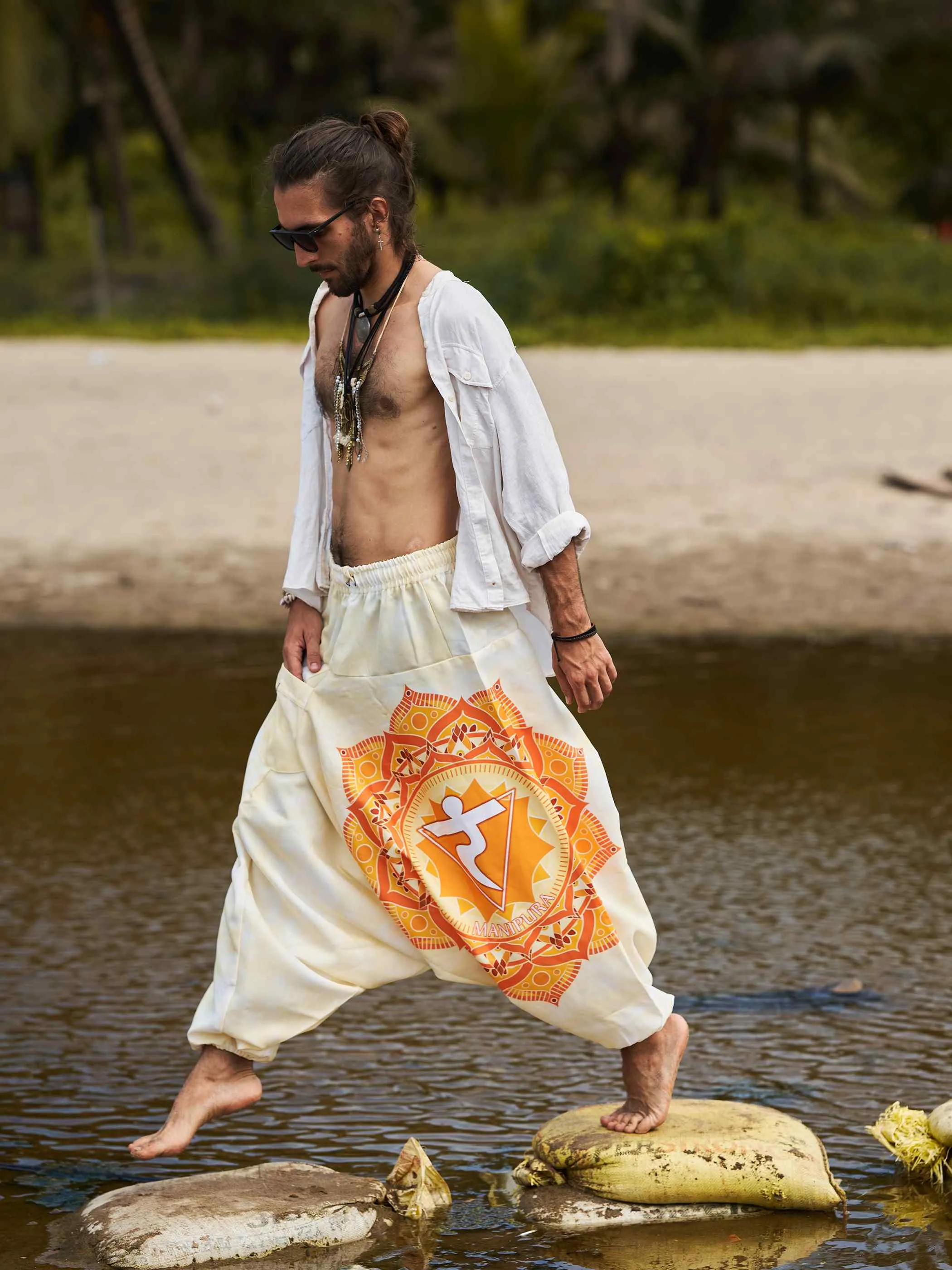 Men's Mandala Print Dhoti Balloon Harem Pants For Travel Yoga Dance