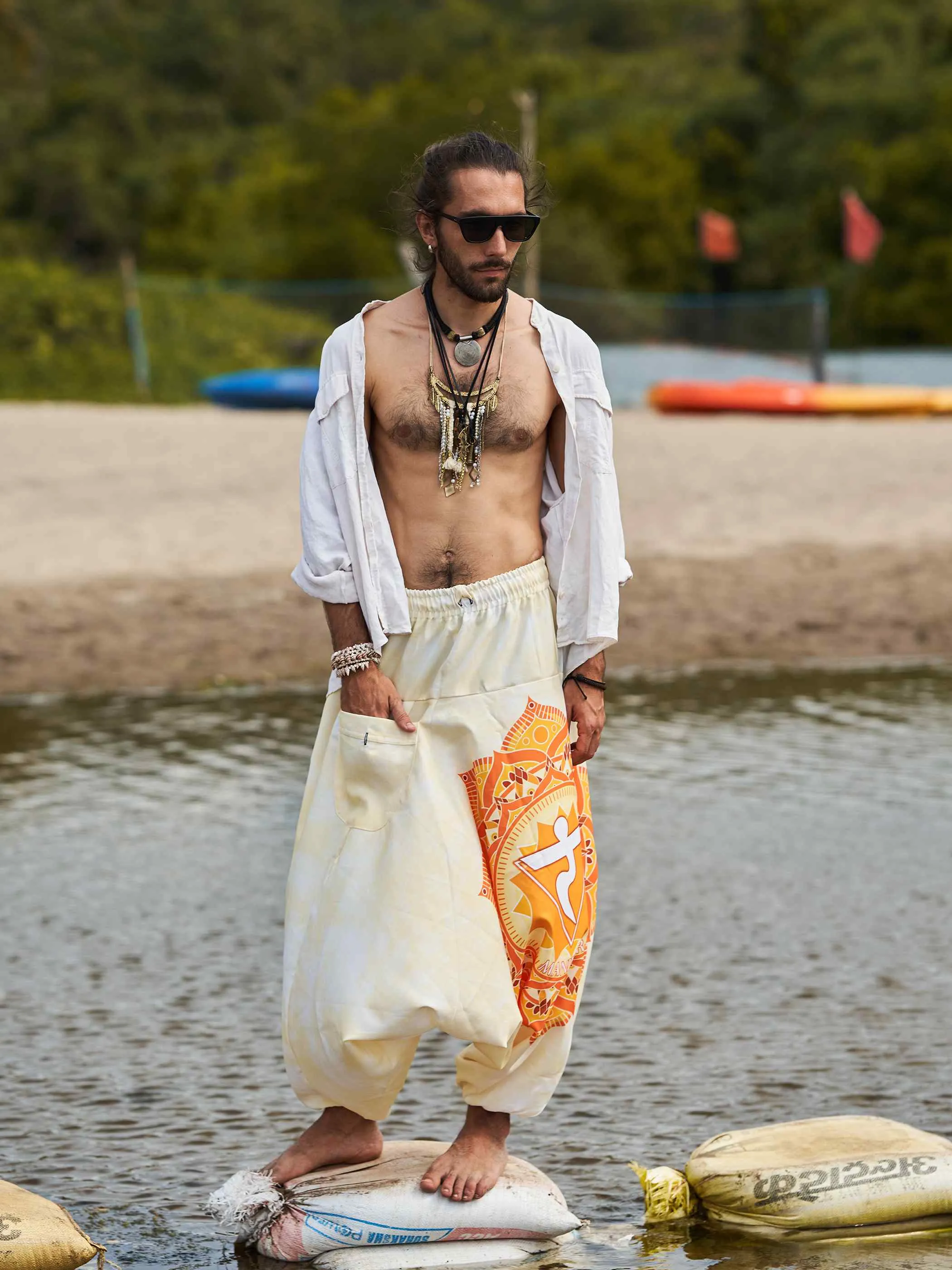 Men's Mandala Print Dhoti Balloon Harem Pants For Travel Yoga Dance