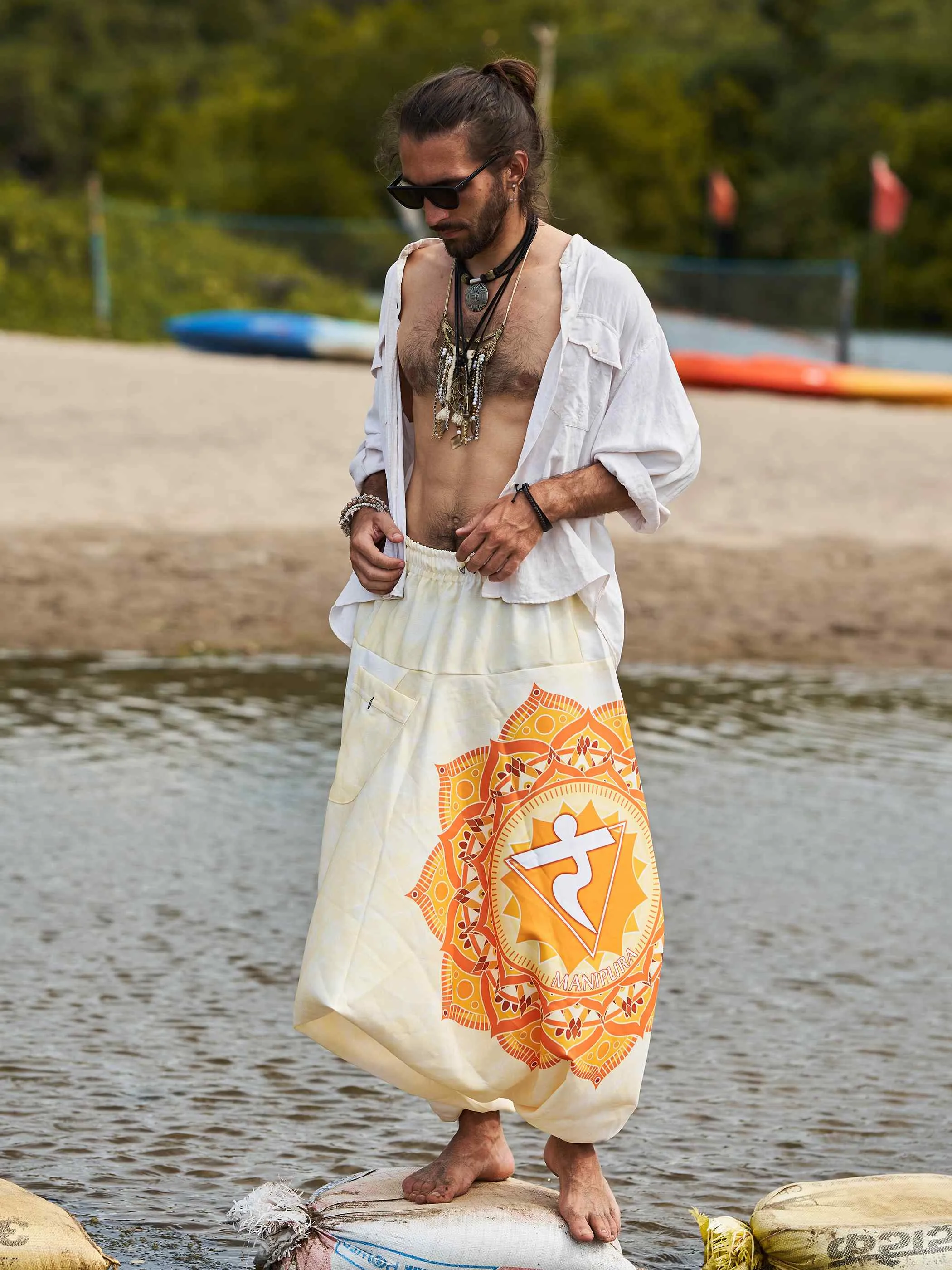 Men's Mandala Print Dhoti Balloon Harem Pants For Travel Yoga Dance