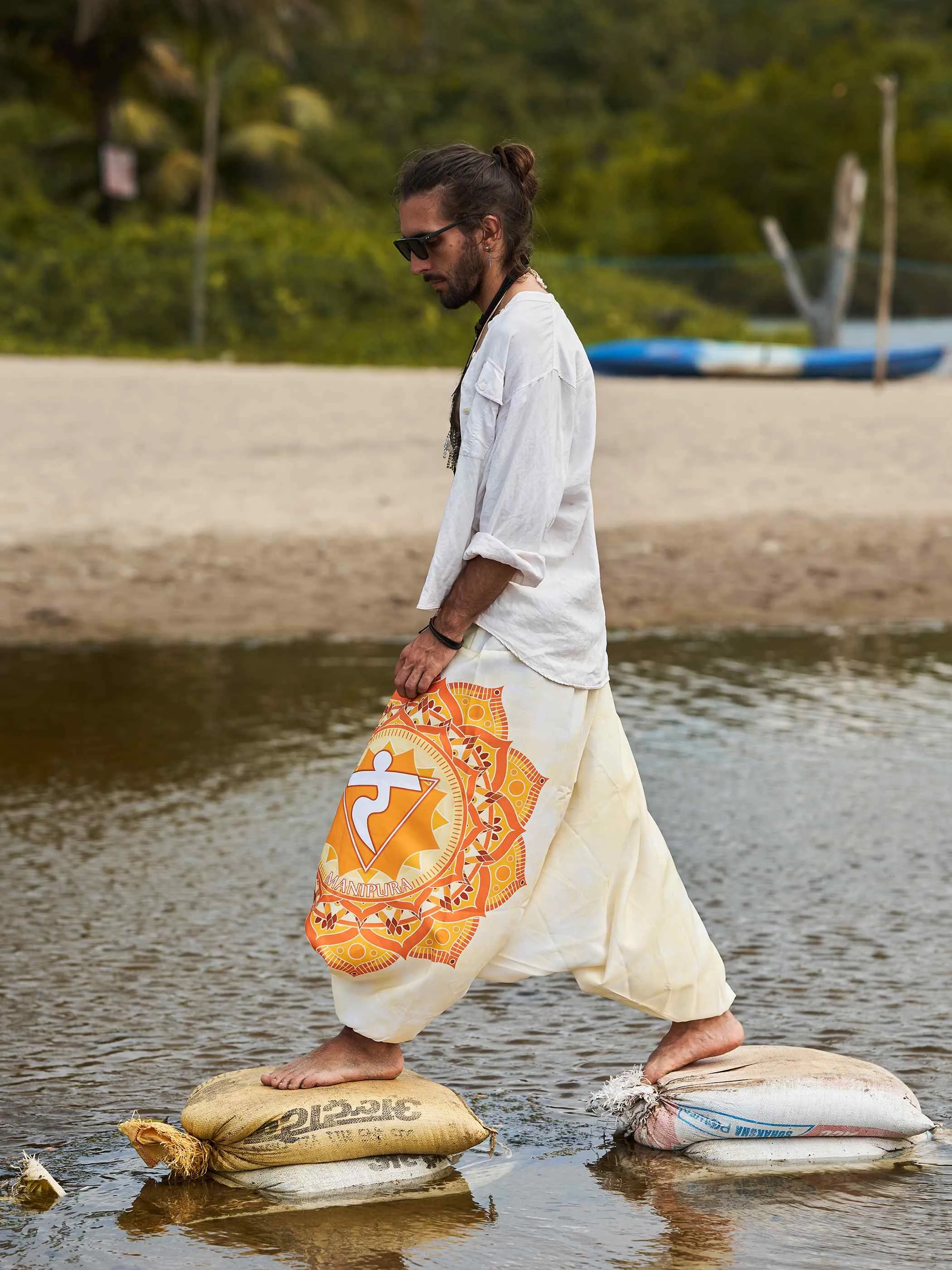 Men's Mandala Print Dhoti Balloon Harem Pants For Travel Yoga Dance
