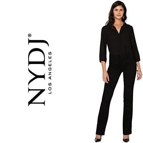 NWT - NYDJ 'Barbara Bootcut' Black Jeans RRP $308.00 -Size 2US or 6/8AU