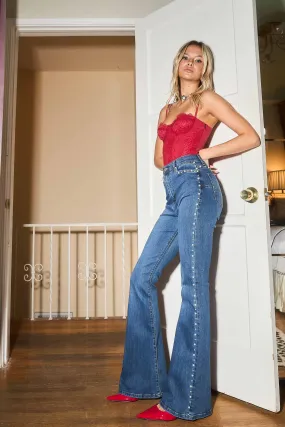 Pearl Detailed Flare Jeans