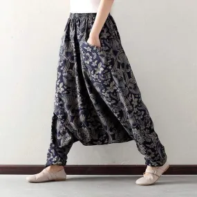 Plus Size Floral Harem Pants