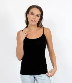 Pure Merino Wool 200gsm Camisole - Black