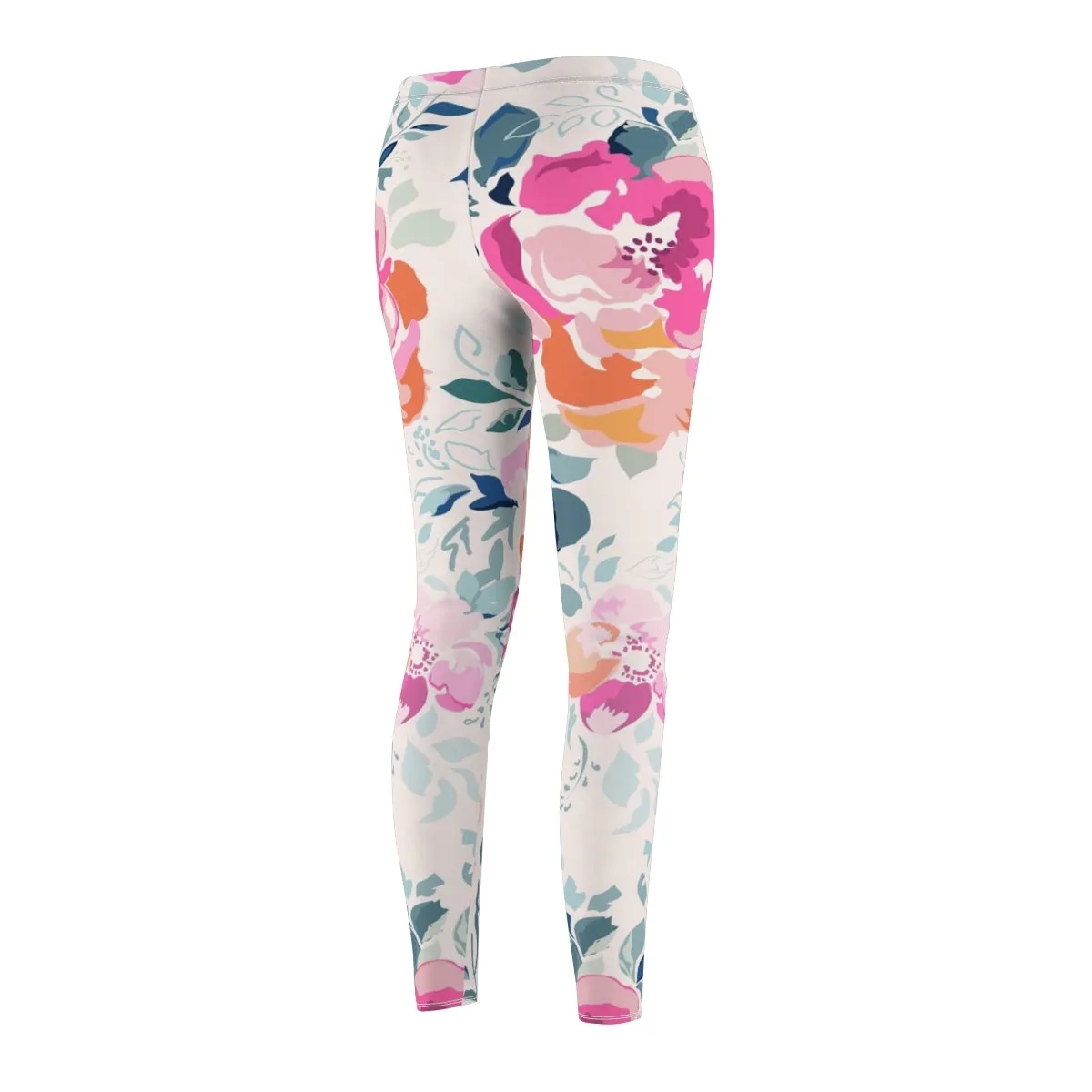 Soft Pink Watercolor Flowers Women's Leggings