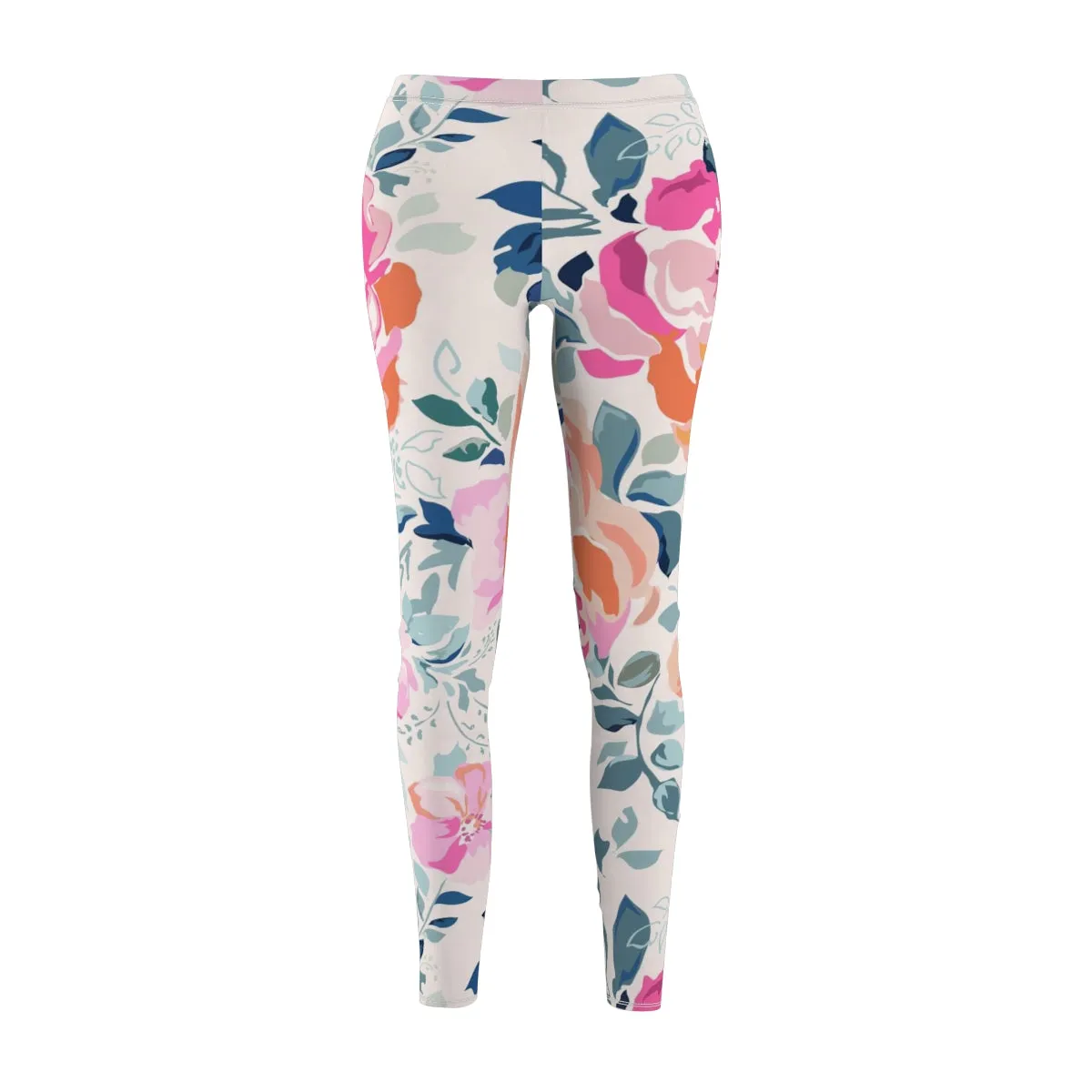 Soft Pink Watercolor Flowers Women's Leggings