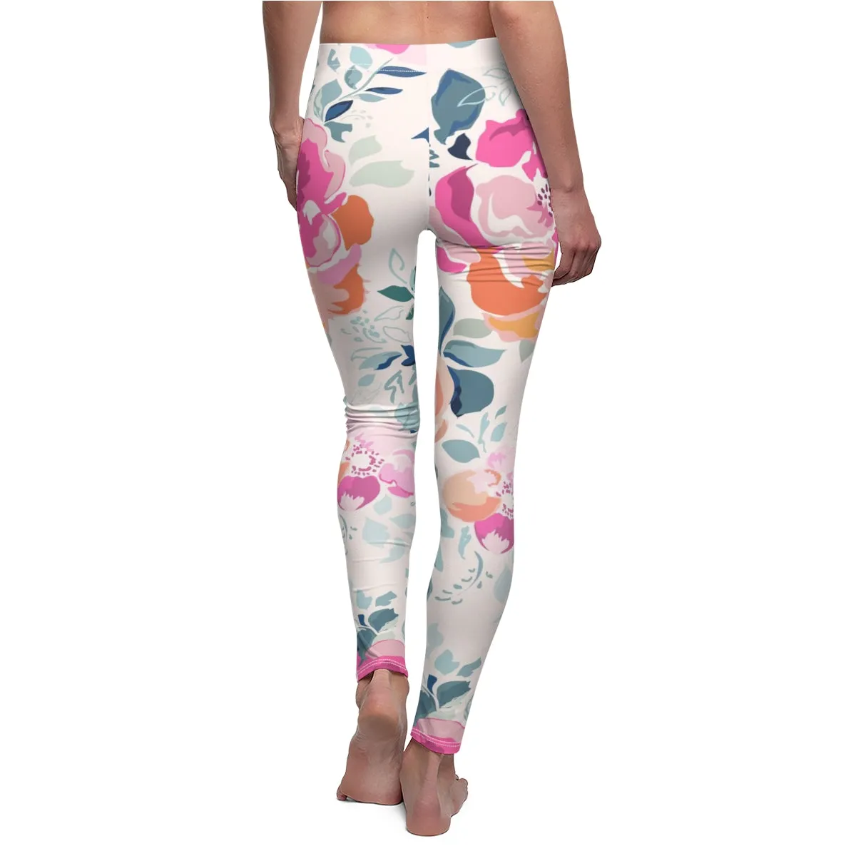 Soft Pink Watercolor Flowers Women's Leggings