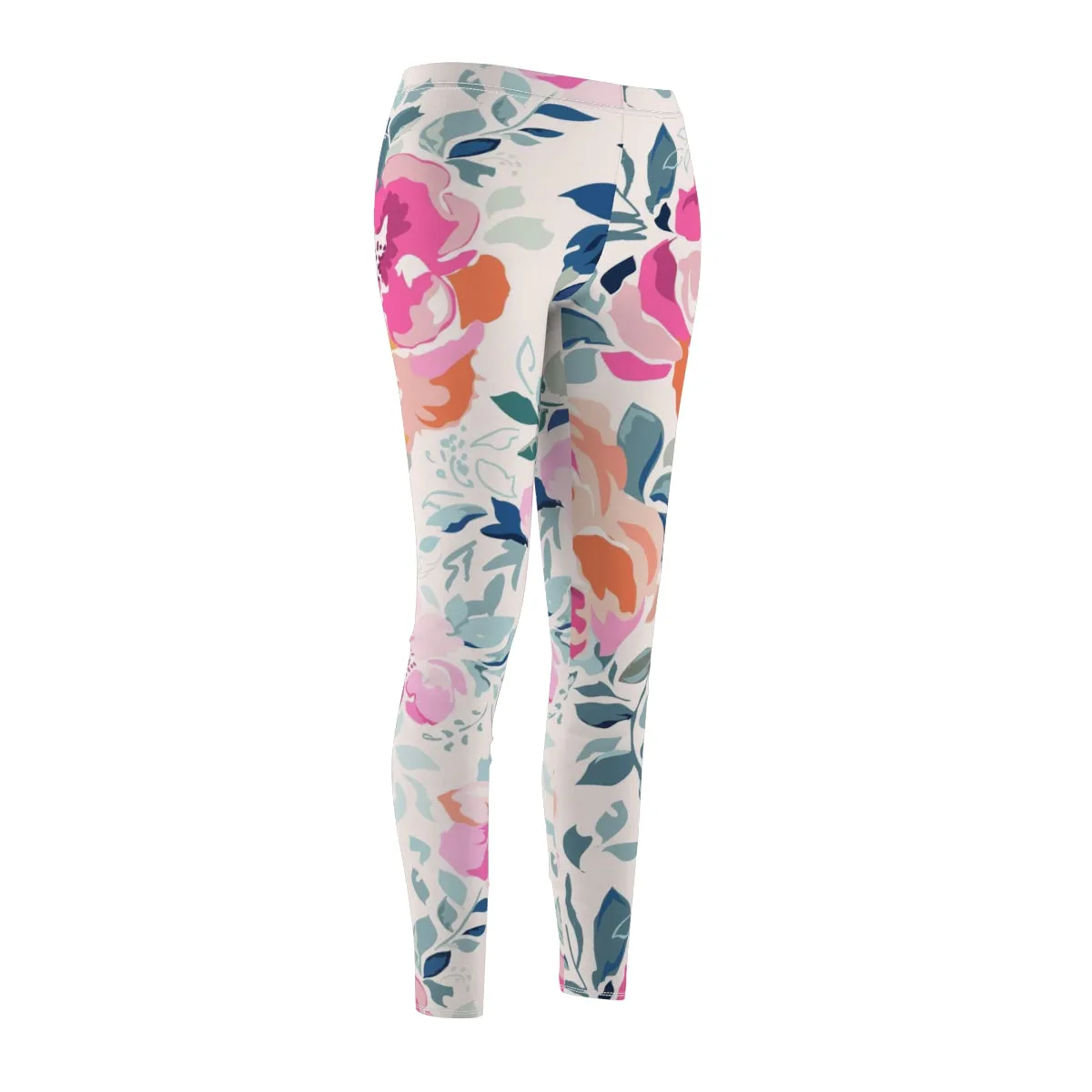 Soft Pink Watercolor Flowers Women's Leggings