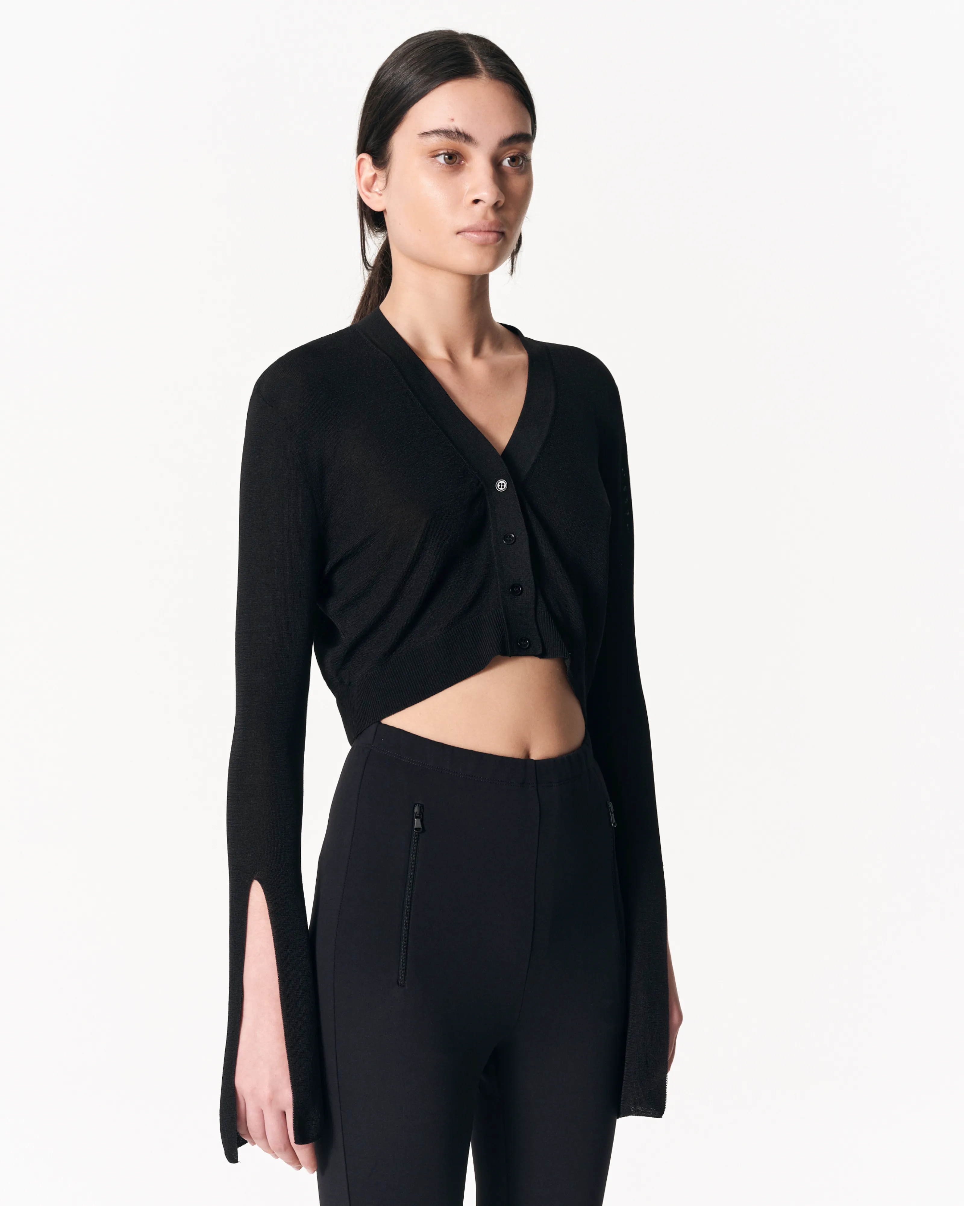 The Cropped Cardigan - Black
