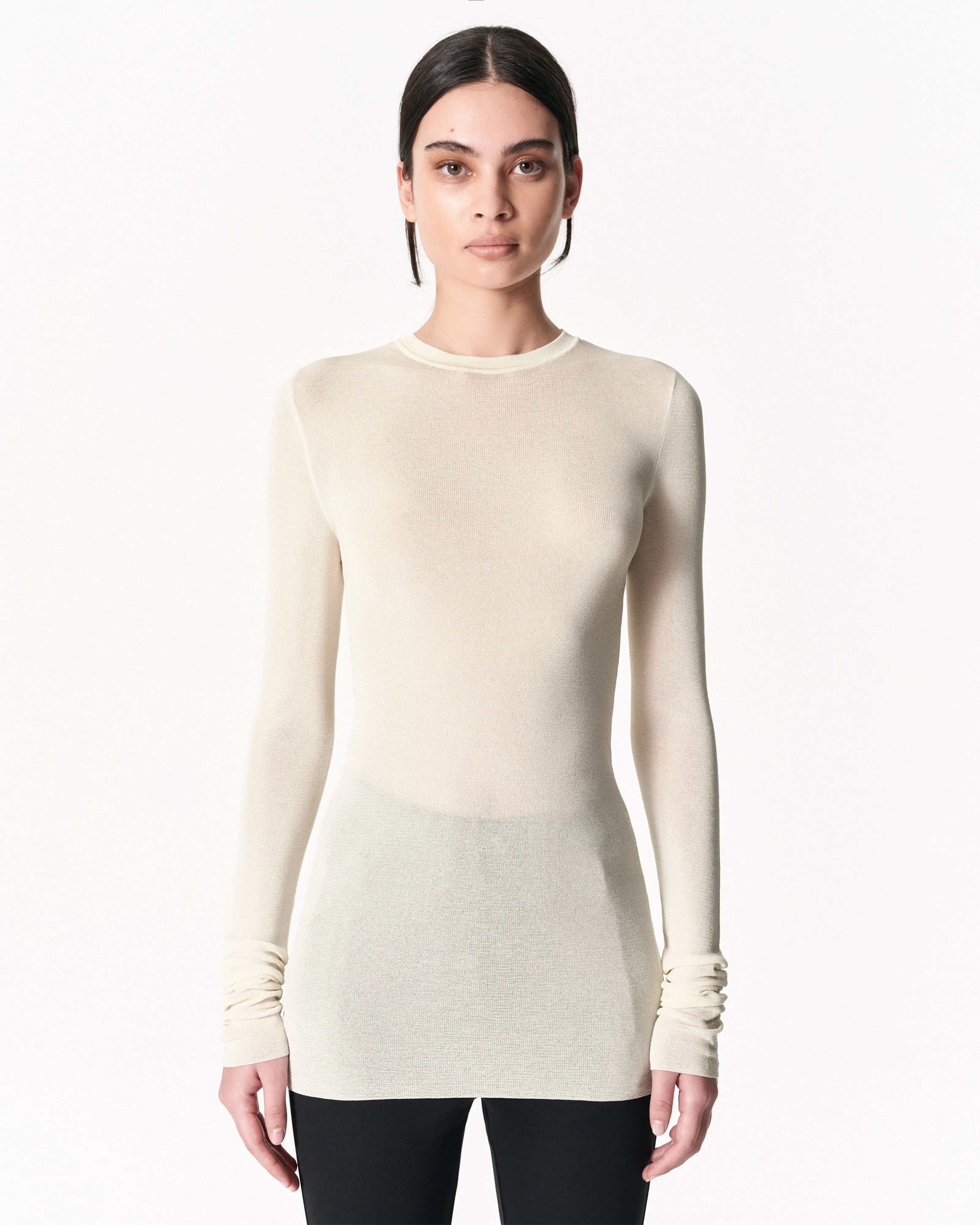 The Thumbhole Crewneck - Ecru